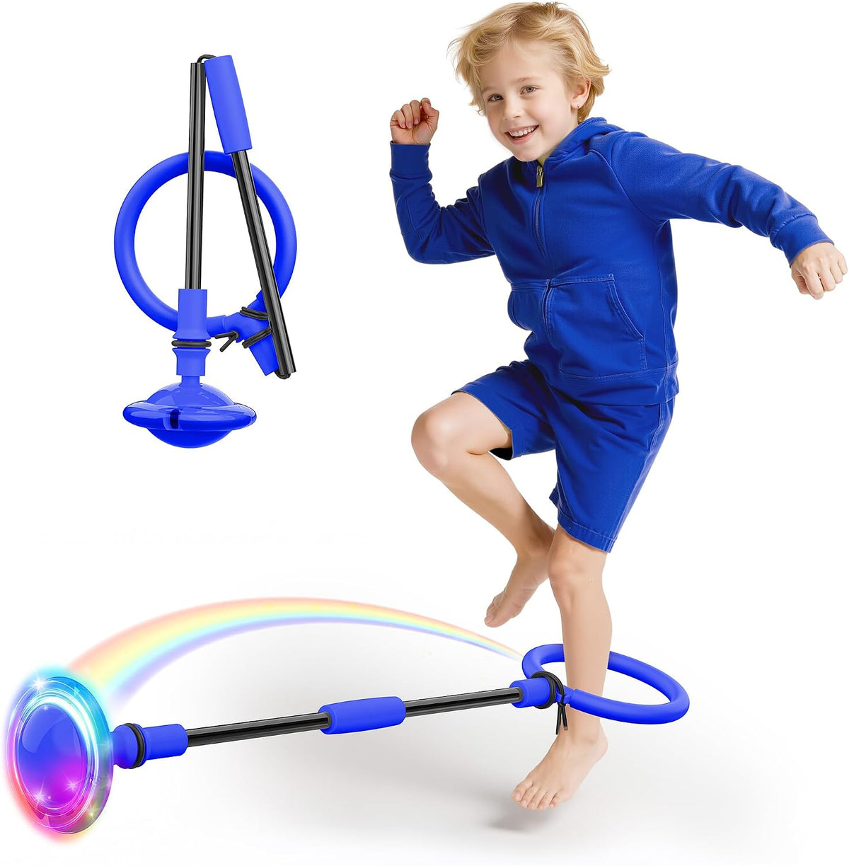 Aidabli purple ankle skip ball for kids with a light up flash wheel and padded ankle loop - view 4