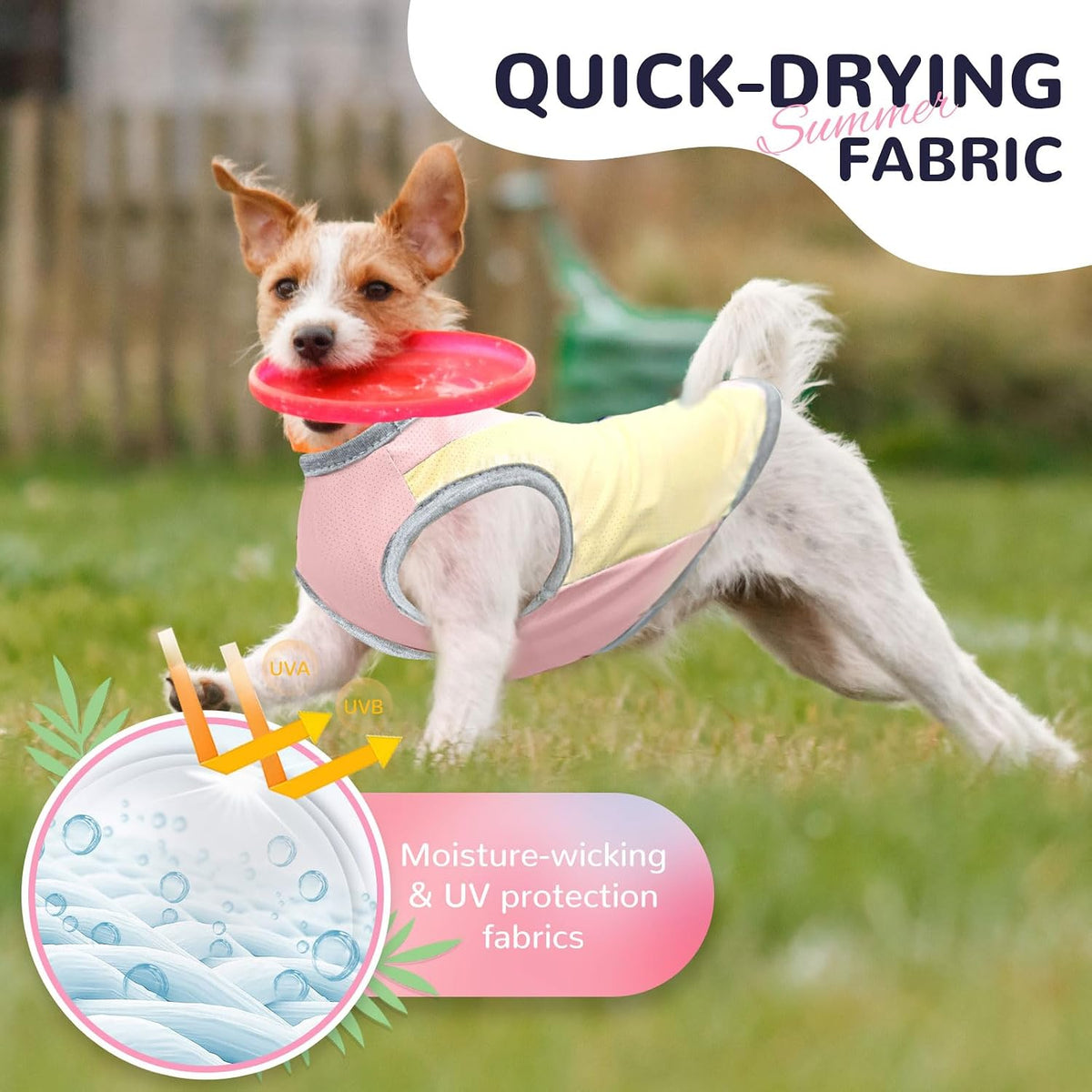 3 Pack Dog Cooling Vest with D-Ring Dog Tshirt Sun Protection Small - 1Pack Pink / X-large - image 4