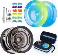 K2 Crystal Responsive Yoyo for Kids，Professional Yo-yo for Beginners – Fun for Kids & Family - Black + Blue Yellow