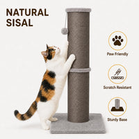 PAWSCRAT 32-Inch Tall Cat Scratching Post, Sisal - X-Large / Grey - image 3