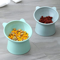 Tilted Cat Food Bowl, Whisker Friendly, Anti Vomiting, Slanted - Tall Cat Bowl-Green - image 4