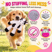 2-in-1 No-Stuffing Hedgehog Dog Toys 3 PCS - Cow&Fox&Donkey - image 2