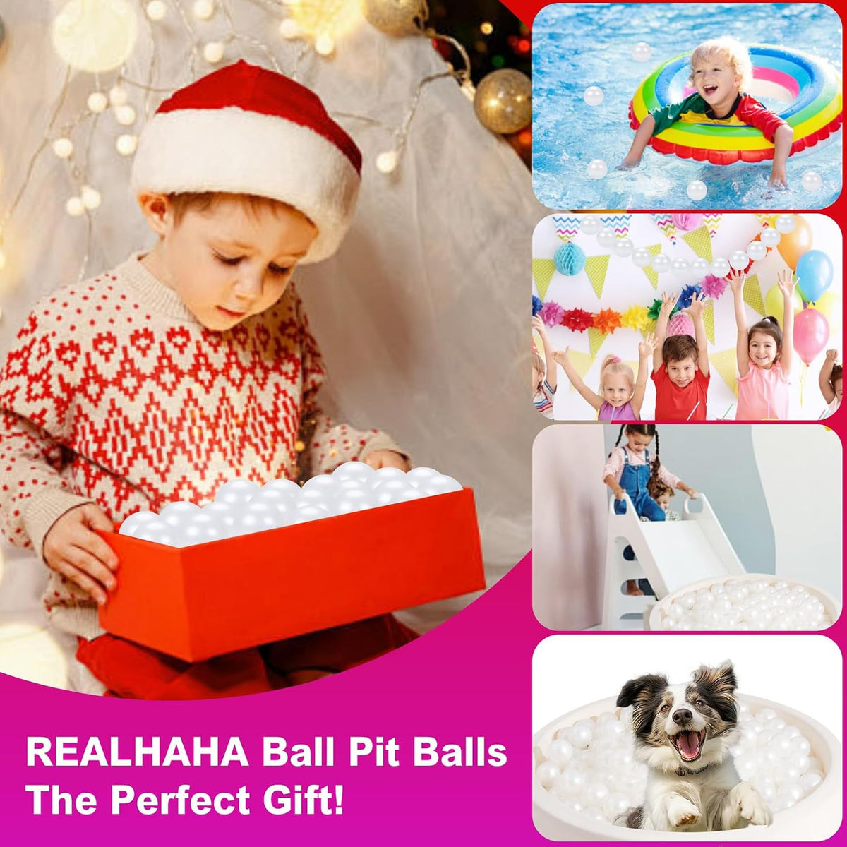 Realhaha plastic ball pit balls, 2.76 inches, in blue, pink, purple and yellow - view 22