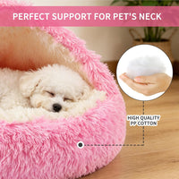 Hooded Donut Dog Bed – Essentials for Dogs - Bright pink / Medium 23.6'' - image 2