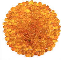1 Lb (460 g) Orange Sea Glass Stones Irregular Rainbow Glass Pebble Decorative Rock Quartz Tumbled Gemstone Chips for Aquarium Decoration/Vase Filler/Jewelry Making/Handwork Craft/Gems Display