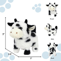 Easfan Walking Dog Toy for Kids Barking Interactive Puppy Stuffed - Black_Cow - image 3