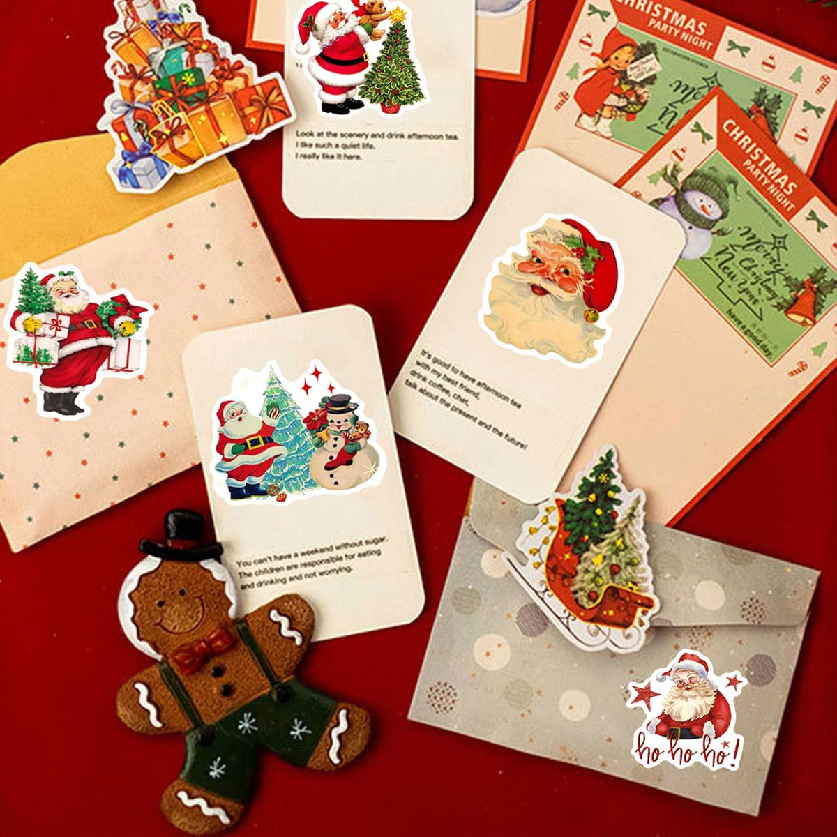 100PCS Vintage Christmas Stickers - Christmas a - image 2