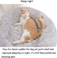 Cat Bed for Indoor Cats, Mini Plush Self Warming Kitten Bed - Large 28'' / Light Grey - image 4