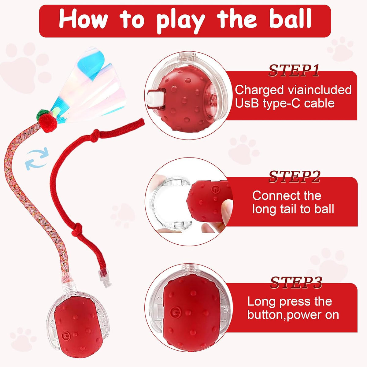 Interactive Cat Toys Smart Ball for Cats & Dogs! Now with 2 Rapid - Yellow＆Green - image 3