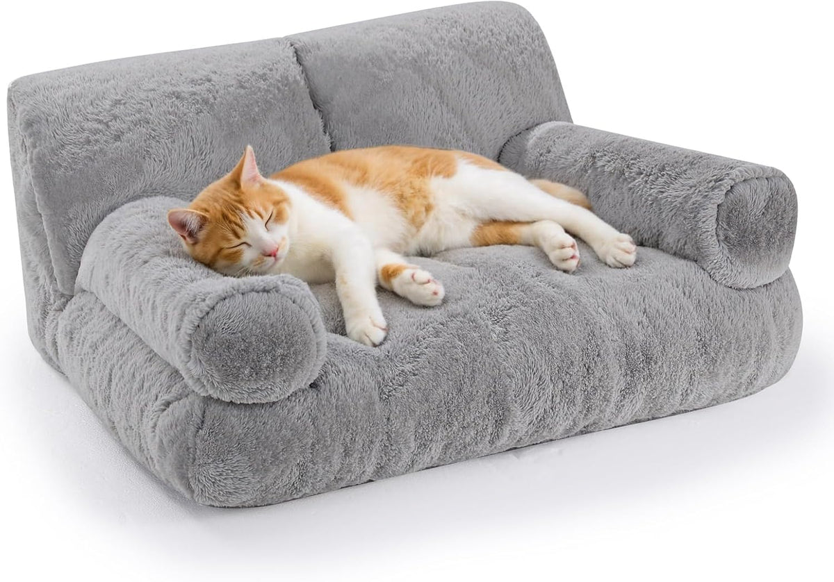 Gimars Large Cat Bed for Indoor Cats - Gray