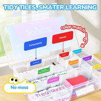 JoyCat 265 magnetic phonics letter tiles with color-coded tiles and word folder - view 5