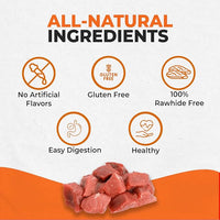 Canine Naturals Beef Chew - Rawhide Free Dog Treats - Made with Real Beef - Poultry Free Recipe - All-Natural and Easily Digestible - 5 Pack of 7 Inch Large Rolls for Dogs 50-75lb