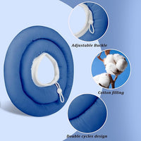 IDOMIK Dog Recovery Collar, Waterproof Soft Dog Cone After Surgery, Comfy Protective Elizabethan Collar Alternative for Dogs Cats, Adjustable Pet Neck Donut Cone Anti-Licking Biting Wounds,Navy,XL