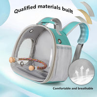 Small Bird Travel Backpack Carrier Cage - Green / Clear Bubble + Tray - image 4