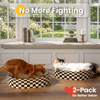 Conlun Oval Cat Scratcher Bed - Checkerboard / 2 Pack - Medium (16.9"L x 12.9"W x 3.5"Th) - image 2