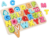 Aile Toddler Wooden Preschool Learning Shape Peg Puzzle Board Toys – Fun for Kids & Family - Alphabet Puzzle