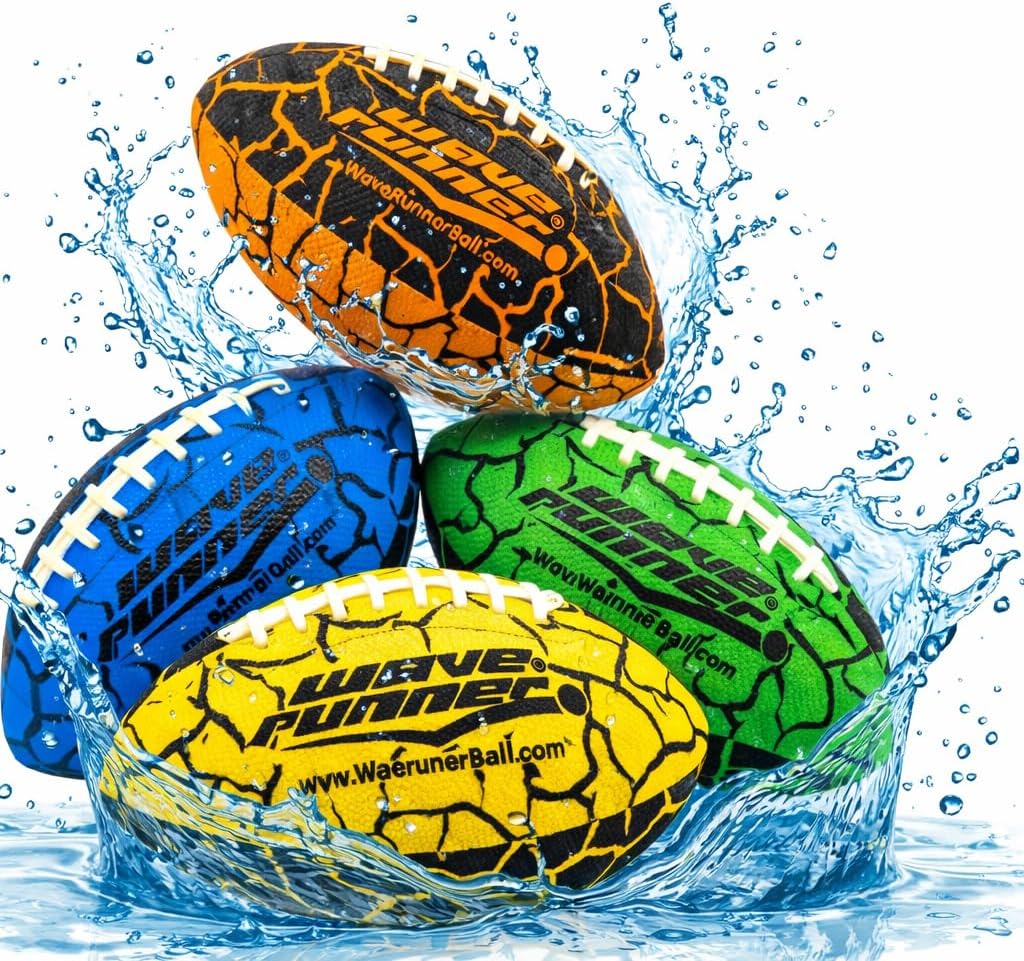 Wave Runner 9.25 inch waterproof junior football with textured grip for pool and beach