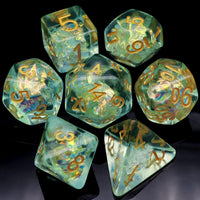Haxtec Light Green DND Dice Set - Light Blue Green
