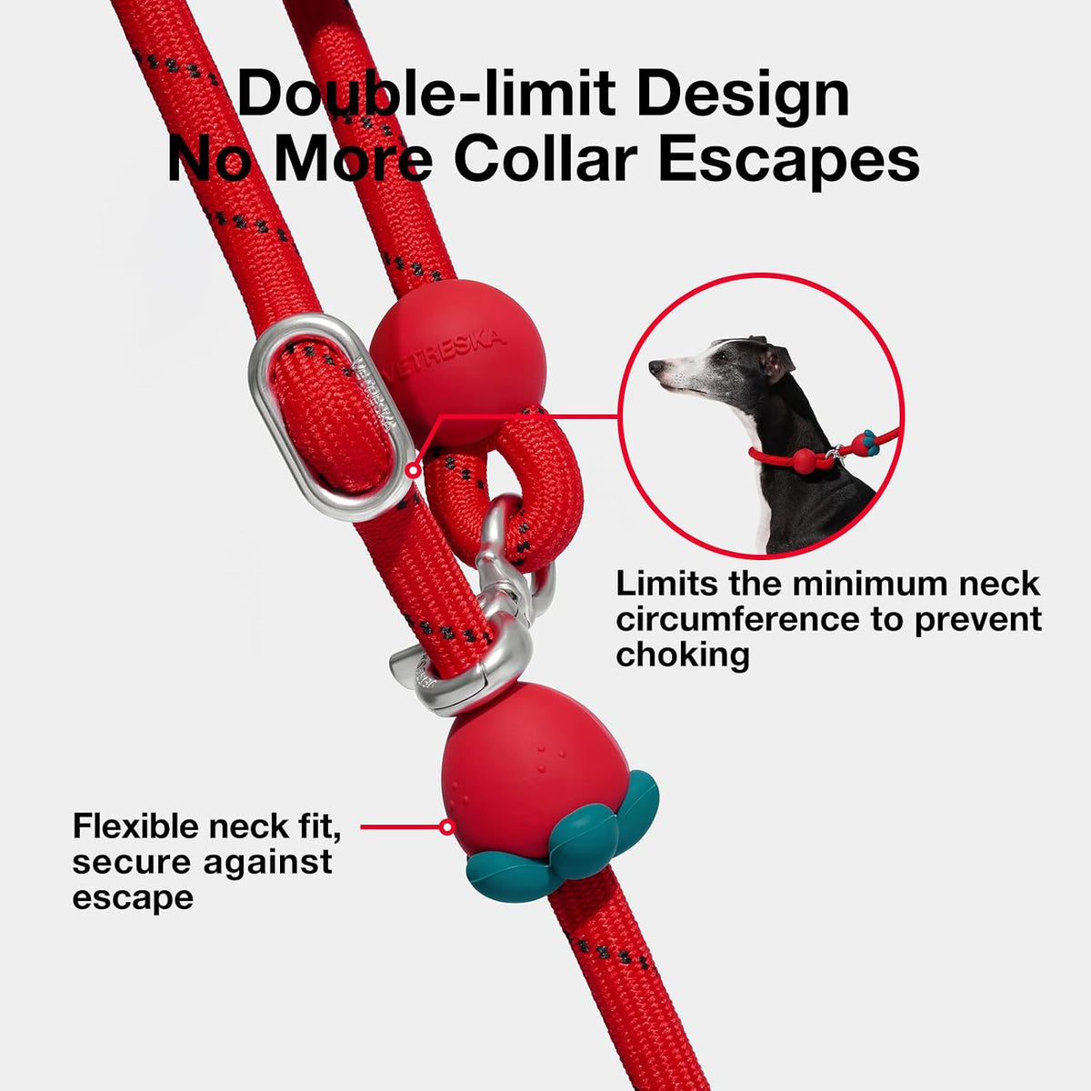 VETRESKA Hands-Free Dog Leash - Strawberry Red - image 2