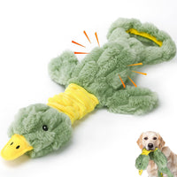 Dog Toys 3-Pack Cute Duck Shapes Puppy Toys No-Stuffing Squeaky - Grass Green / Duck