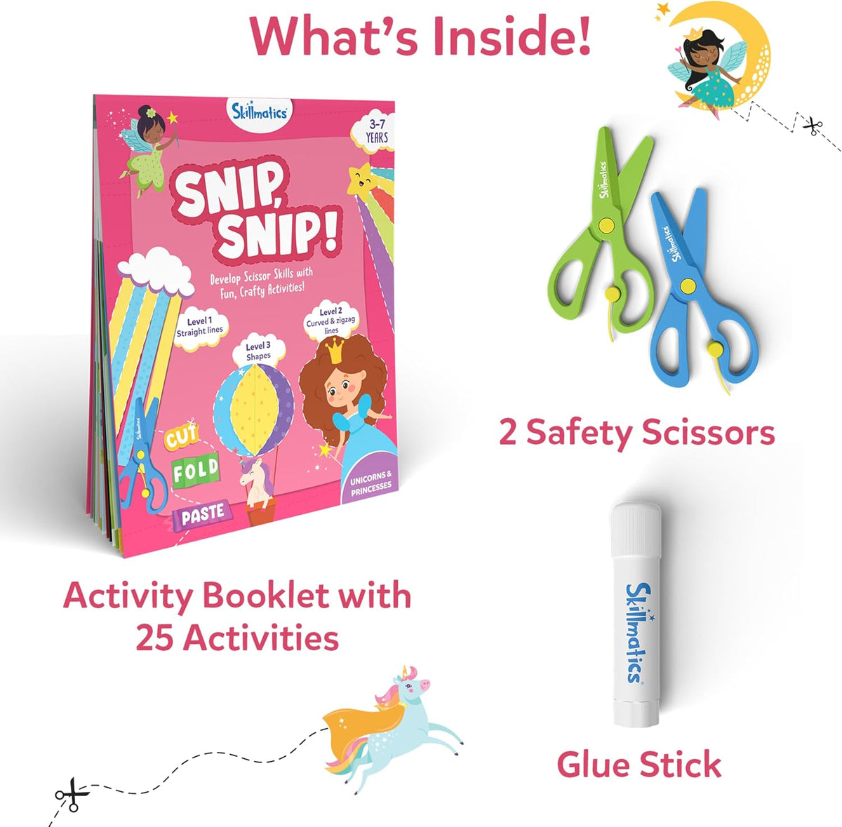 Skillmatics Snip, Scissor Skills, Felt Craft Activity - 4. Unicorns & Princesses - image 2