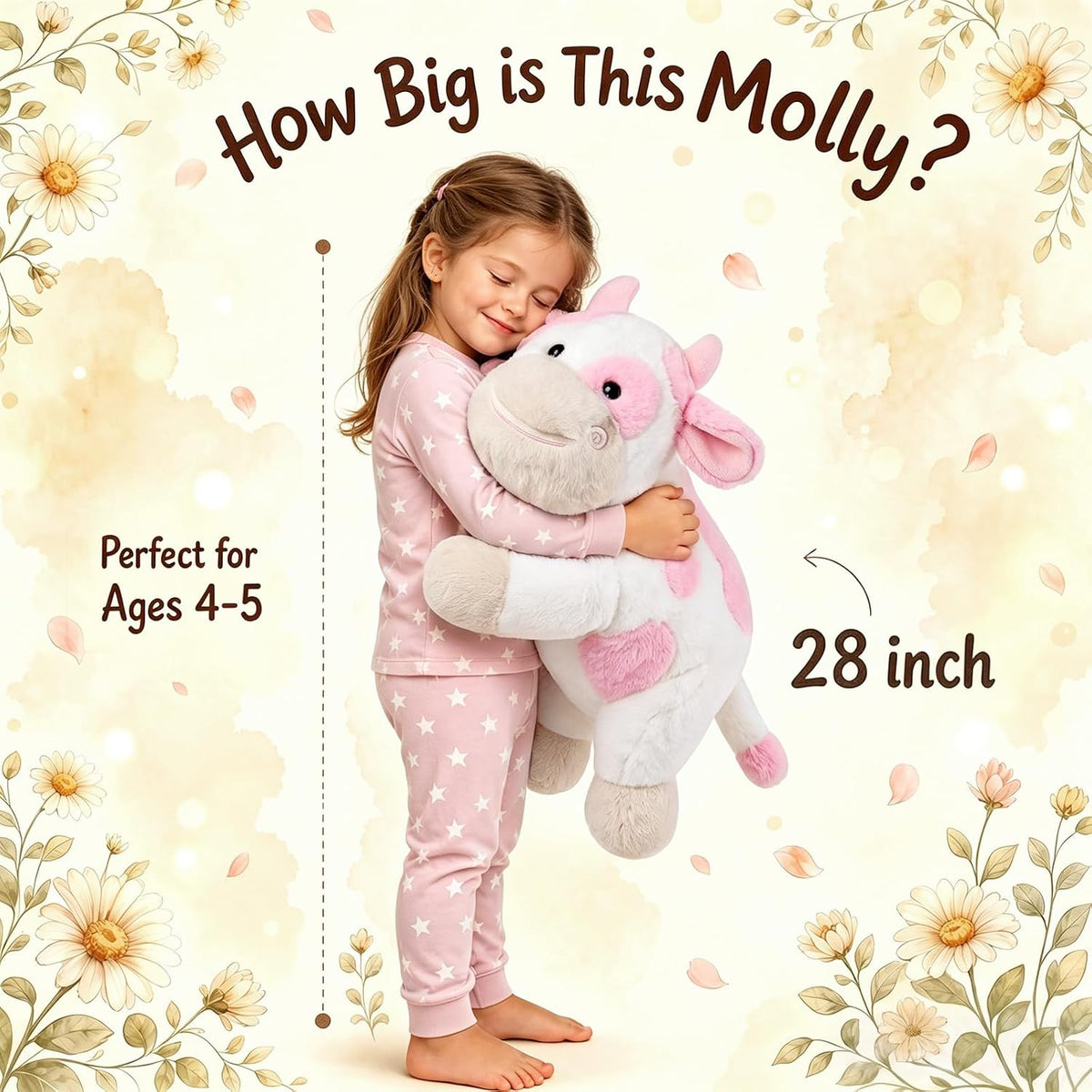 gnomantic Turtle Weighted Stuffed Animals, Plush Pillow for Kids – Fun for Kids & Family - Pink Cow / Large / Cow - image 2