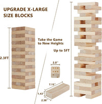 Aivalas Giant Tumble Tower 57 Blocks 4.2FT Indoor Outdoor Games - XL-Up to 5FT-57PCS - image 2
