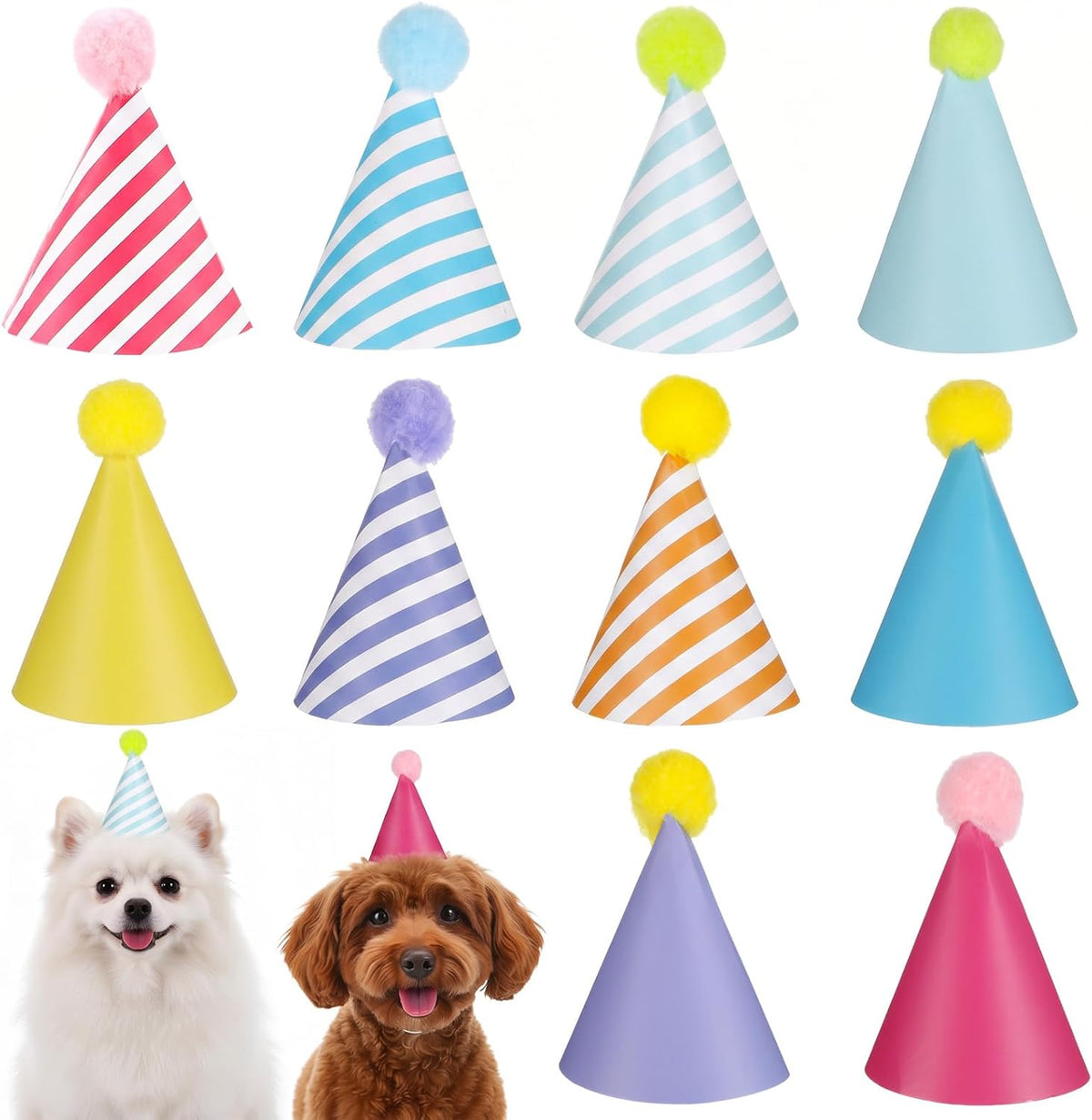 10pcs Colorful Mini Party Hats - Single color