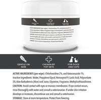 Smiling Paws Pets - Antibacterial & Antifungal Wipes for Dogs & Cats (with Chlorhexidine & Ketoconazole)
