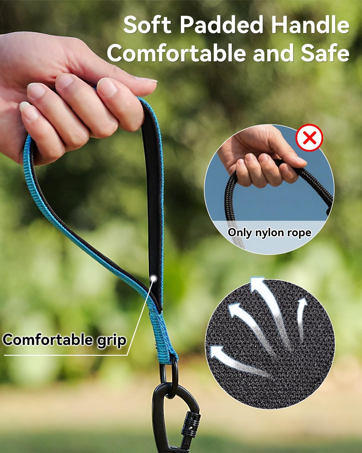 Joytale Long Dog Leash for Yard Tie Out & Recall Training - Blue / 50FT - image 3