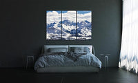 Nature Wall Art Prints - Ocean Forest Mountain Lake Canvas Landscapes - Small to Extra Large Living Room Bedroom Kitchen Bathroom Décor (Snowy Mountains Landscape, 31L" x 47W" - 3 Panels)