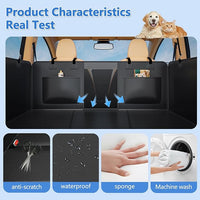 Hard Bottom Dog Car Seat Cover for Back Seat – Waterproof Nonslip Hammock Extender for Trucks & SUVs, Heavy Duty Pet Protector, Black Faux Leather