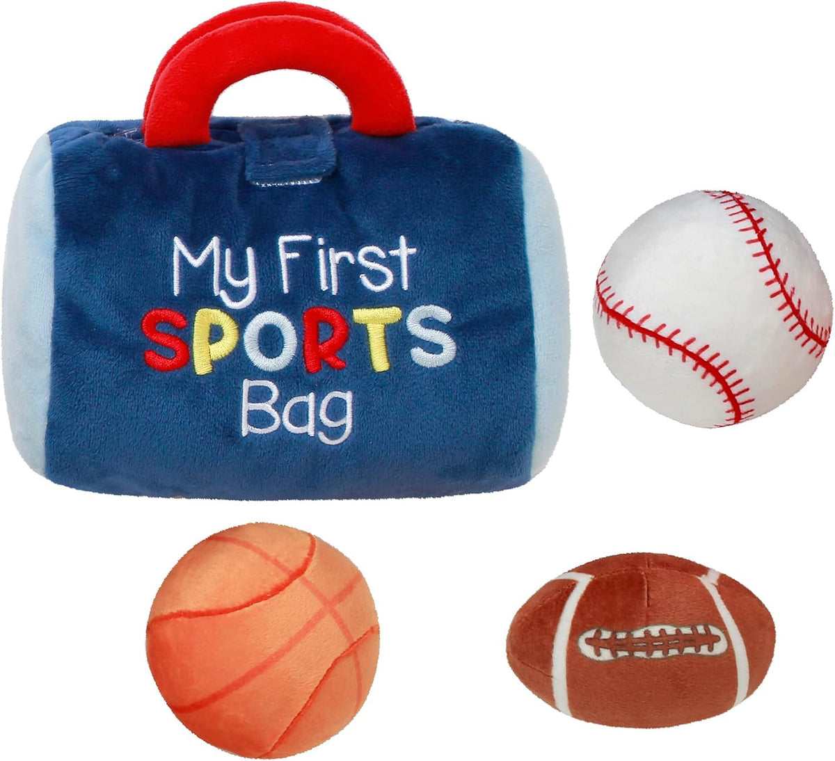 Baby Starters My First Golf plush play set in blue stripe with fabric bag, club, ball and flag - view 8