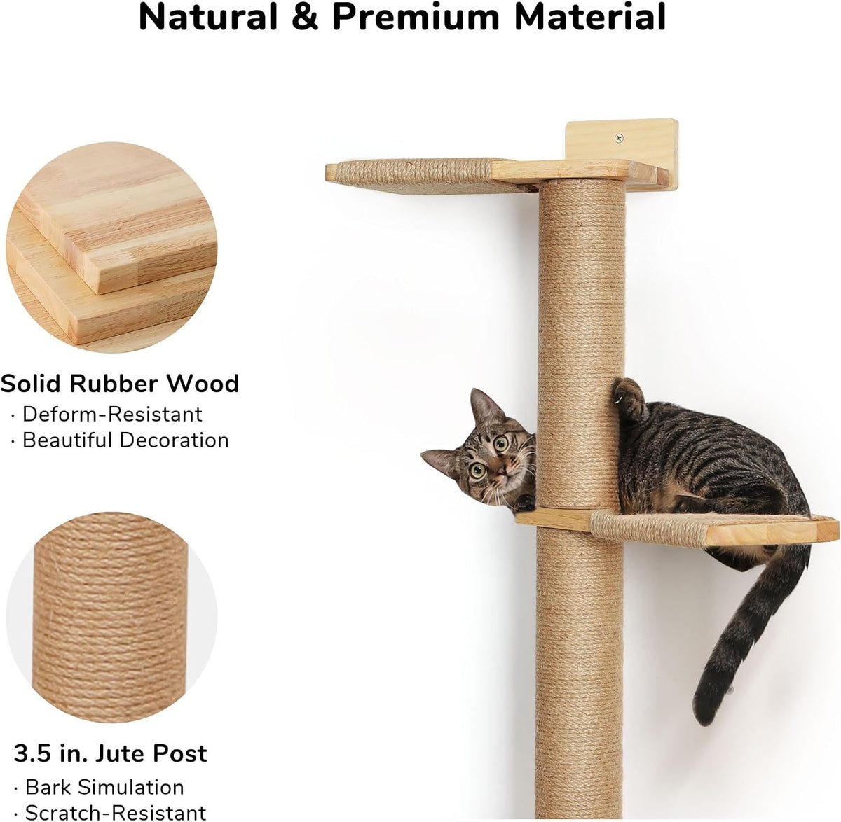 FUKUMARU Wall-Mounted Cat Tree for Small & Medium Cats – Essentials for Cats - image 4