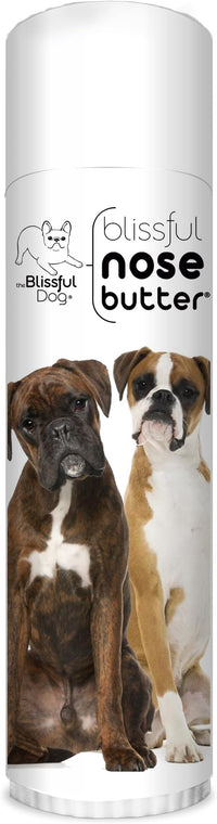 The Blissful Dog Boxer Duo Nose Butter for Dry, Cracked Skin, Lick-Safe Dog Nose Balm with Moisturizing Shea Butter, Almond, Olive, and Essential Oils, Pet Supplies, Uncented, 0.50 oz.