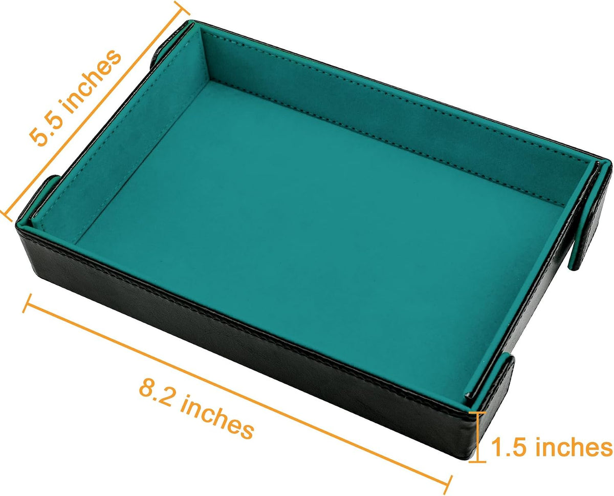 SIQUK magnetic folding dice trays in red and royal blue PU leather with velvet lining - view 8
