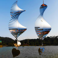 DJUAN Metal Bird Scare Discs Set-Highly Reflective Double-Sided Bird - 2pcs-silver Fishbone