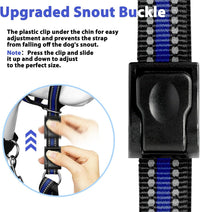 Soft Dog Head Collar, Patented Padded No Pull Training Head Halter – Essentials for Dogs - Blue / XL (Snout 12"-17.5") - image 4