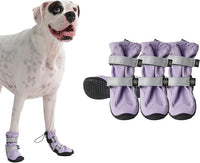 Spark Paws Dog Shoes, Waterproof Dog Boots for Medium to Large Dogs, Non Slip, Breathable Dog Booties and Paw Protectors - 4PCS Doggie Hiking Boots with Reflective Straps - Lilac, Size 5