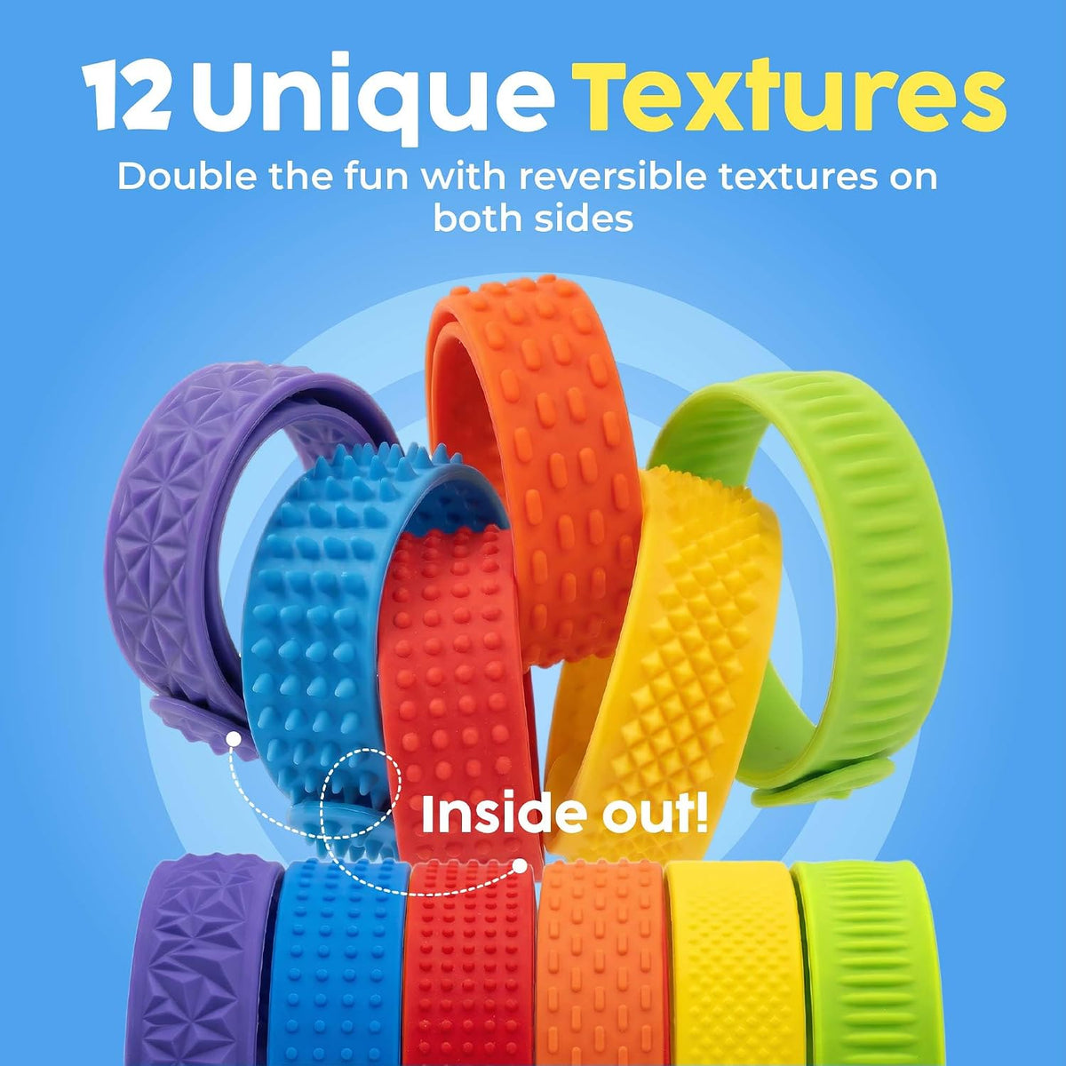 BUNMO Stretchy Strings, Stimulating & Fun Fidget Toys for Kids - Sensory Bracelet - 6 Pack - image 3
