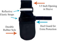 All Weather Neoprene Paw Protector Dog Boots with Reflective Straps - Black / Large - image 4