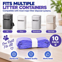 10 Pack Cat Litter Refill Bags Compatible with Your Litter Refill - Purple - image 4