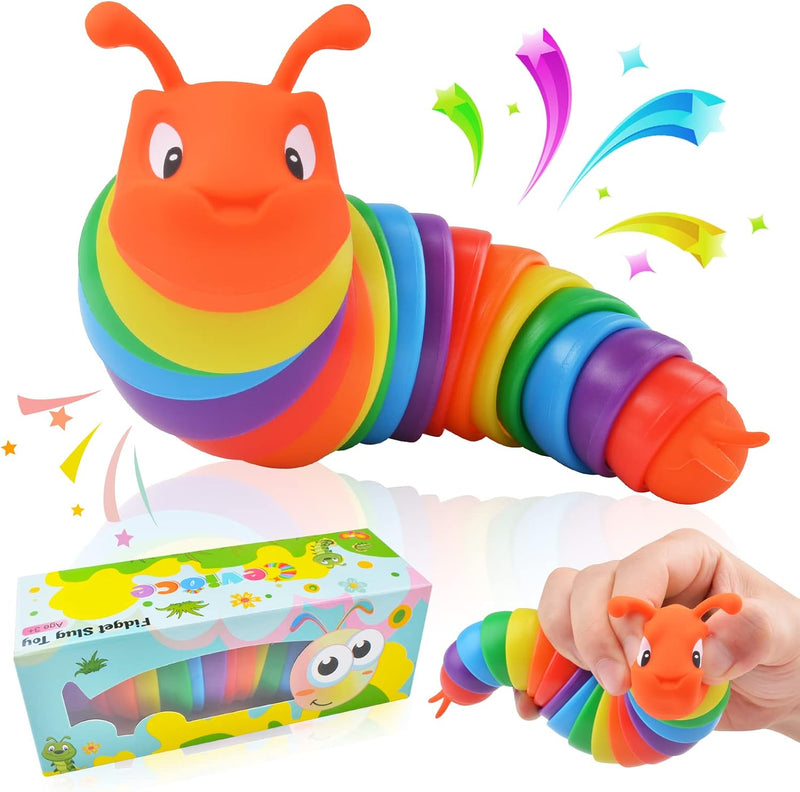 Cevioce Fidget Slug Toy, Sensory Slug Fidget Toys for Kids & Adults, 1 PC Sensory Toys - F-1PCS
