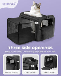 MIDOG Soft Cat Carrier Airline Approved - Black / 17.0"L x 11.0"W x 11.0"H - image 3