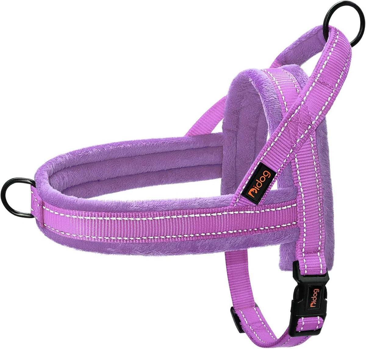 No Pull Dog Harness for Small Dogs, Soft Flannel Padded, XS - XS:chest 15-19" / Purple