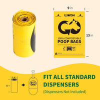 Certified Home Compostable Dog Poop Bags, 270 Plant Based Bags – Essentials for Dogs - Yellow / 270 Count (Pack of 1) - image 2
