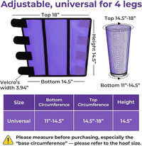 Mesh Horse Fly Boots Set of 4，Adjustable and Universal Loose Fitting & Non-Slip Horse Fly Leggings for Horses,Reduce Stressful Stomping (Purple)