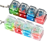 2 Pcs LED Keyboard Fidget Toy for Adults - Light Green Creamy+blue Switch
