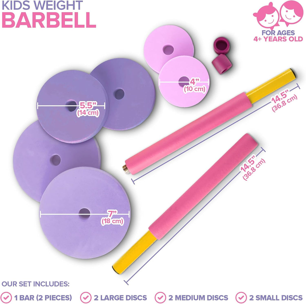 Modern Innovations Kids Weight Set Toy Dumbbells - Barbell / Pink/Purple - image 2