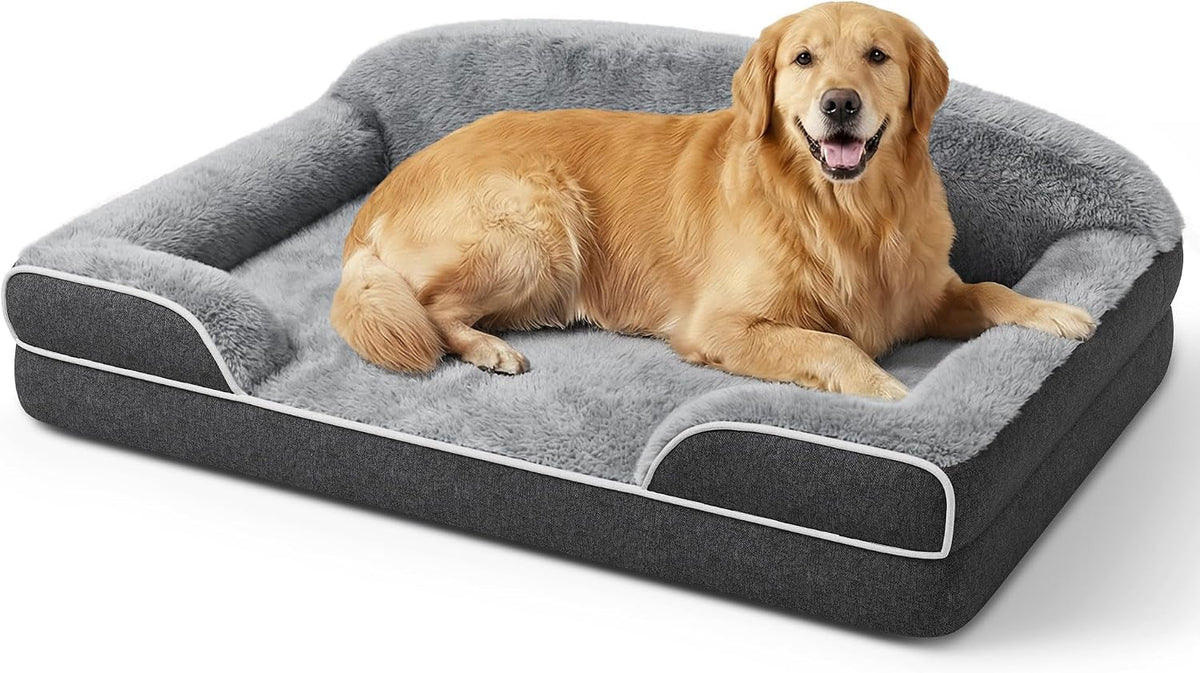 Orthopedic Dog Bed for Extra Large Dogs - Dark Grey / 45.0"L x 30.0"W x 7.5"Th